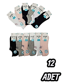 Çocuk Panda Sneaker Çorap 12 Adet