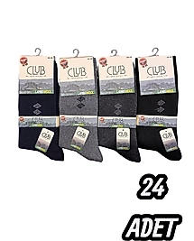 Erkek Club Lambswool Çorap 24 Adet