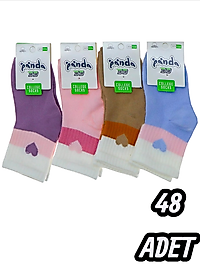 Çocuk Panda Kolej Çorap 48 Adet