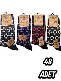 Kadın Sara Lambswool (Yün) Soket 48 Adet