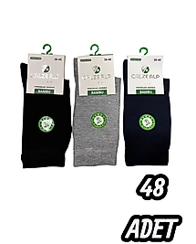 Kadın  Calzealp Bambu Çorap 48 Adet