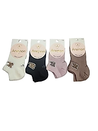 Çocuk Anemon Taşlı  Patik Çorap 48 Adet