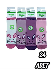 Bebe Panda Kaydırmaz Çorap 24 Adet