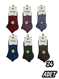 Kadın Sara Bambu Patik Çorap 24 Adet