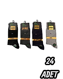 Erkek Pola Bambu Çorap 24 Adet