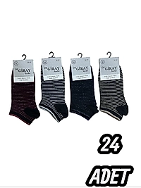 Kadın  Özgiray Simli Patik Çorap 24 Adet