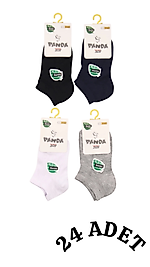 Çocuk Panda Bambu Patik Çorap 24 Adet
