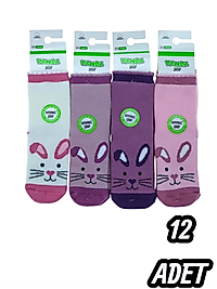 Bebe Panda Kaydırmaz Çorap 12 Adet