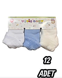 Bebek Yetiş Yenidoğan Havlu Çorap 12 Adet
