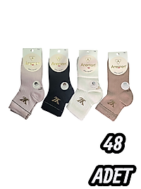 Çocuk Anemon Taşlı  Patik Çorap 48 Adet