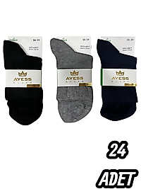 Kadın Ayess Bambu Diyabetik Çorap 24Adet