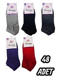 Kadın Sara Ters Havlu Patik 48 Adet