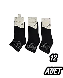 Kadın Misbella Taşlı Patik 12 Adet