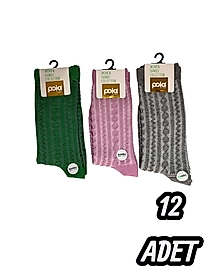 Kadın Pola Bambu Çorap 12 Adet