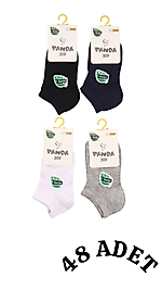 Çocuk Panda Bambu Patik Çorap 48 Adet