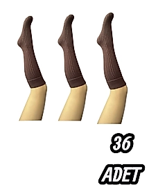 Kadın Bella Calze Jakarlı Dizaltı 36 Adet