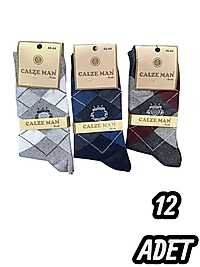 Erkek Calzemen Likralı Çorap 12 Adet