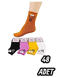 Kadın Melina Aksesuarlı Patik  Çorap 48 Adet