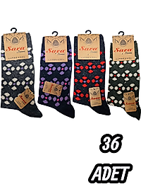 Kadın Sara Lambswool (Yün) Soket 36 Adet