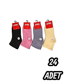 Kadın Pola Ters Havlu Patik 24 Adet